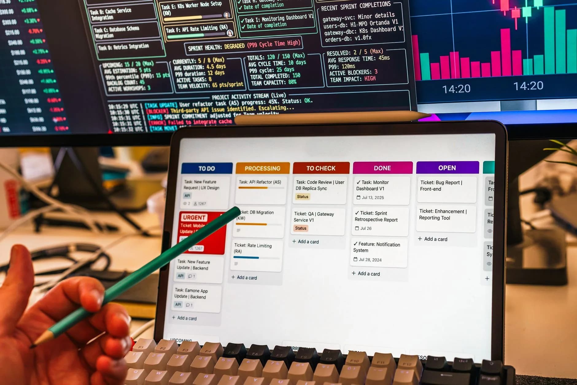 Un ufficio con computer e software HR